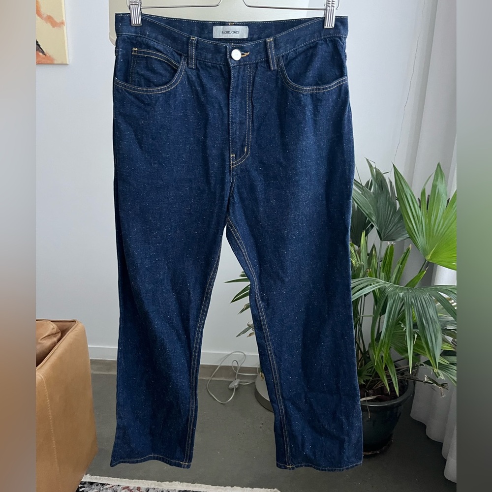 Rachel Comey Dark Blue Speckled Cropped Jeans